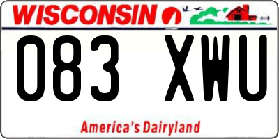 WI license plate 083XWU