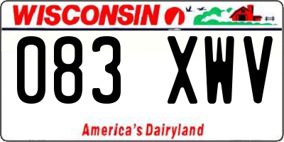 WI license plate 083XWV