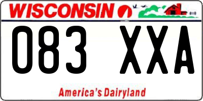 WI license plate 083XXA