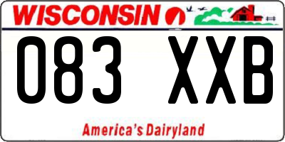 WI license plate 083XXB