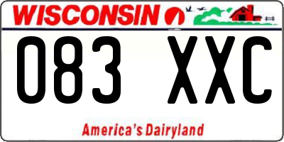 WI license plate 083XXC