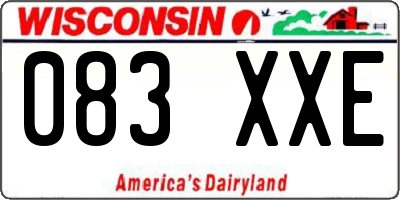 WI license plate 083XXE