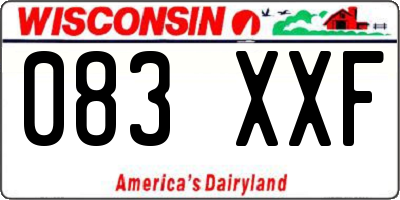 WI license plate 083XXF