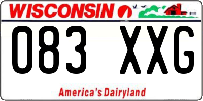 WI license plate 083XXG