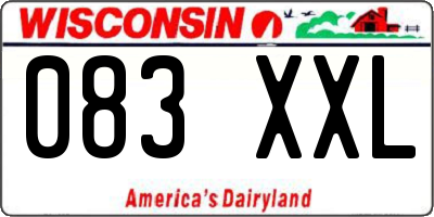 WI license plate 083XXL
