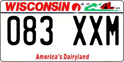 WI license plate 083XXM