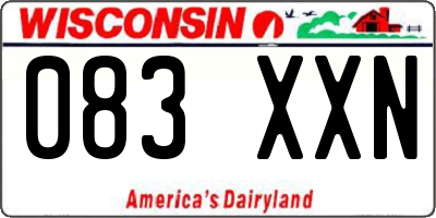 WI license plate 083XXN