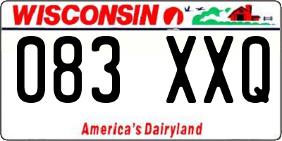 WI license plate 083XXQ