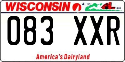 WI license plate 083XXR
