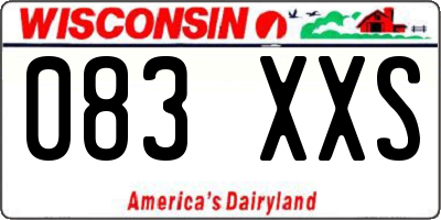 WI license plate 083XXS