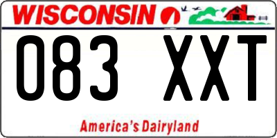 WI license plate 083XXT