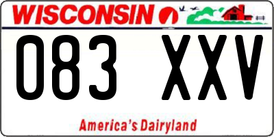 WI license plate 083XXV