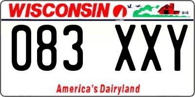 WI license plate 083XXY