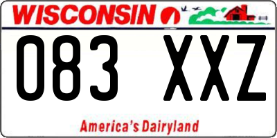 WI license plate 083XXZ
