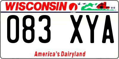 WI license plate 083XYA