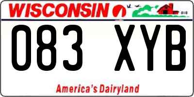 WI license plate 083XYB