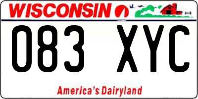 WI license plate 083XYC