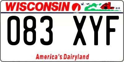 WI license plate 083XYF