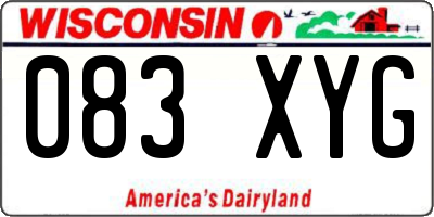 WI license plate 083XYG
