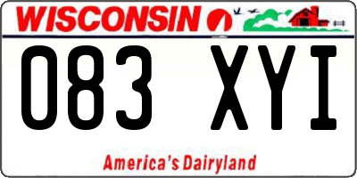 WI license plate 083XYI