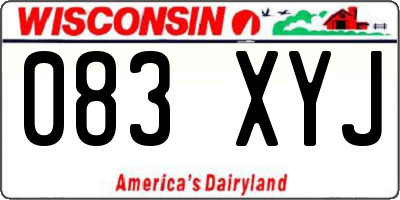 WI license plate 083XYJ