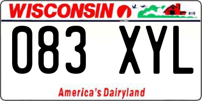 WI license plate 083XYL