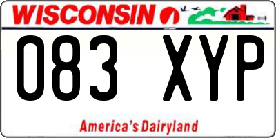 WI license plate 083XYP