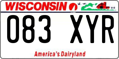 WI license plate 083XYR