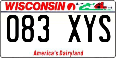 WI license plate 083XYS