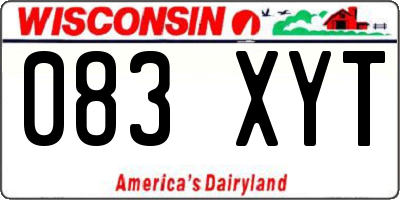 WI license plate 083XYT