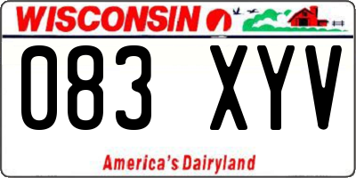 WI license plate 083XYV