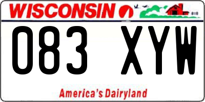 WI license plate 083XYW