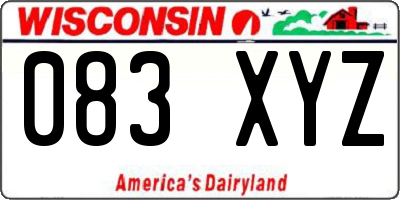WI license plate 083XYZ