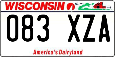 WI license plate 083XZA