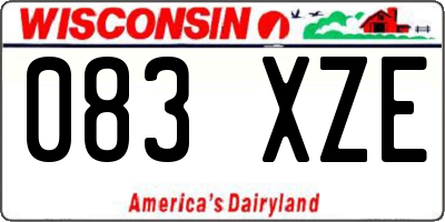 WI license plate 083XZE
