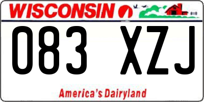 WI license plate 083XZJ