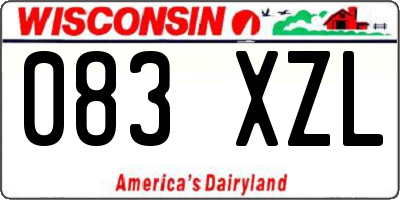 WI license plate 083XZL