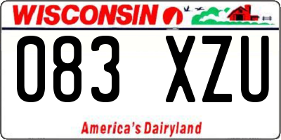 WI license plate 083XZU