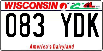 WI license plate 083YDK