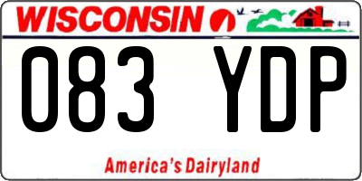 WI license plate 083YDP