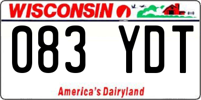 WI license plate 083YDT