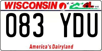 WI license plate 083YDU