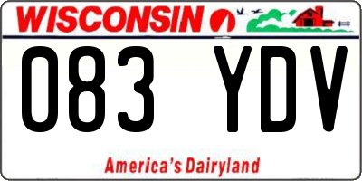 WI license plate 083YDV