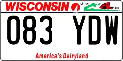 WI license plate 083YDW