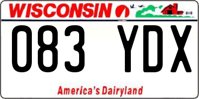 WI license plate 083YDX