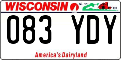 WI license plate 083YDY