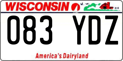 WI license plate 083YDZ