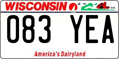 WI license plate 083YEA