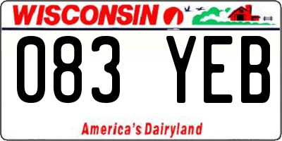 WI license plate 083YEB