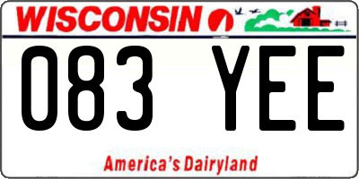 WI license plate 083YEE